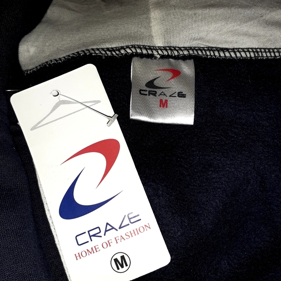 CRACE UNISEX JUMPSUIT PAJAMA HOODED LONG SLEEVE 2 POCKETS DARK BLUE/WHITE SIZE M - Picture 7 of 9